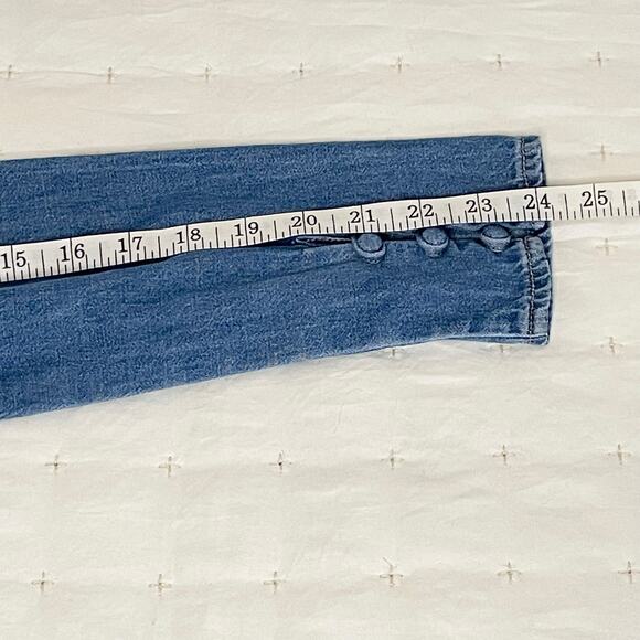 Levi’s Ophelia Corset Chambray Crop Shirt Women’s M | Blue Long Sleeve Denim - Picture 11 of 11